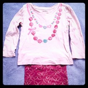 BabyGap Necklace Long sleeve Tee,Lavender/Pink, 3T